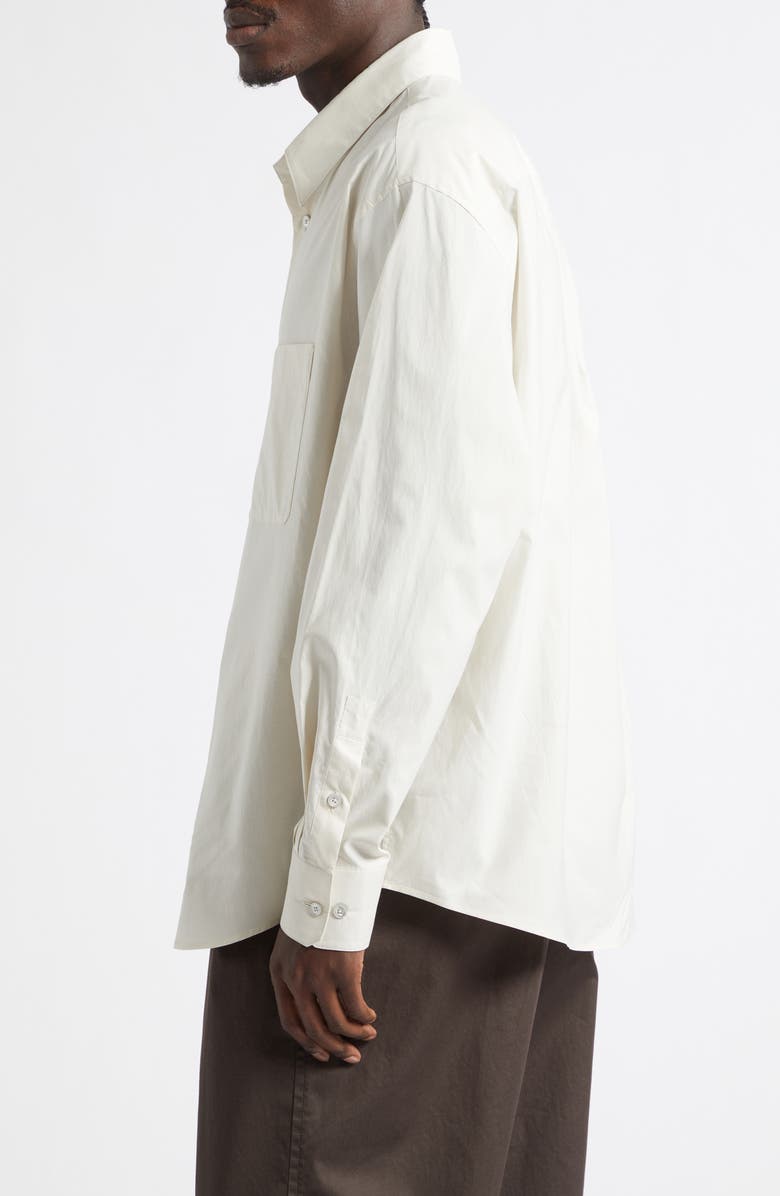Lemaire Regular Fit Cotton & Silk Button-Up Shirt, Alternate, color, Light Cream