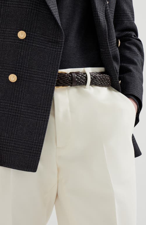 Brunello Cucinelli Cotton-virgin Wool Gabardine Italian Trousers In White
