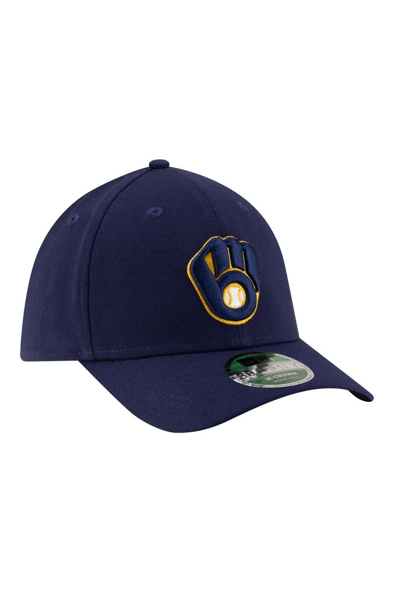 Men's New Era  Navy Milwaukee Brewers Player Replica 39THIRTY M-Crown Flex Hat, Alternate, color, Navy