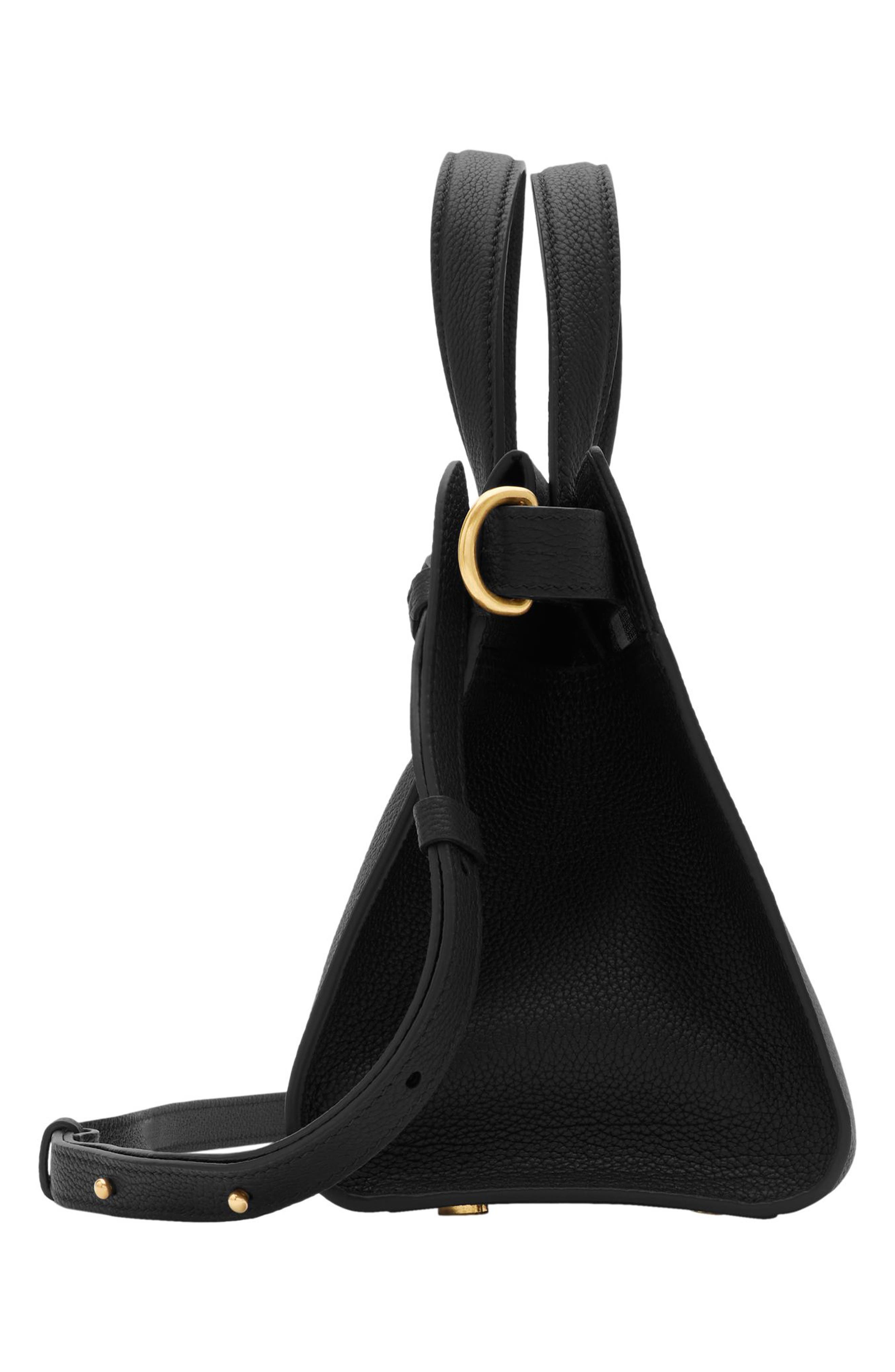 Burberry Mini Cotswolds Leather Tote, Alternate, color, Black