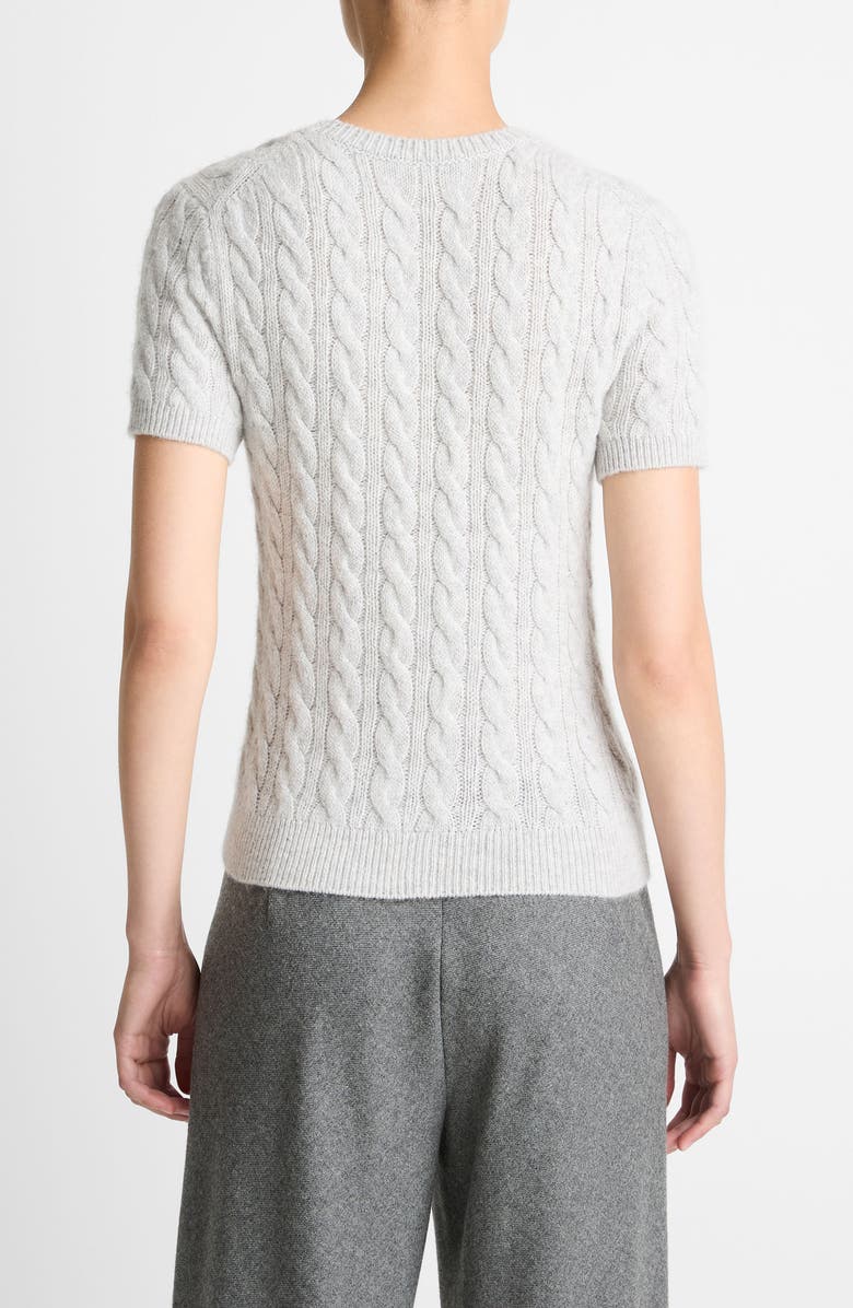 Vince Cable Short Sleeve Sweater, Alternate, color, Heather Pale Grey