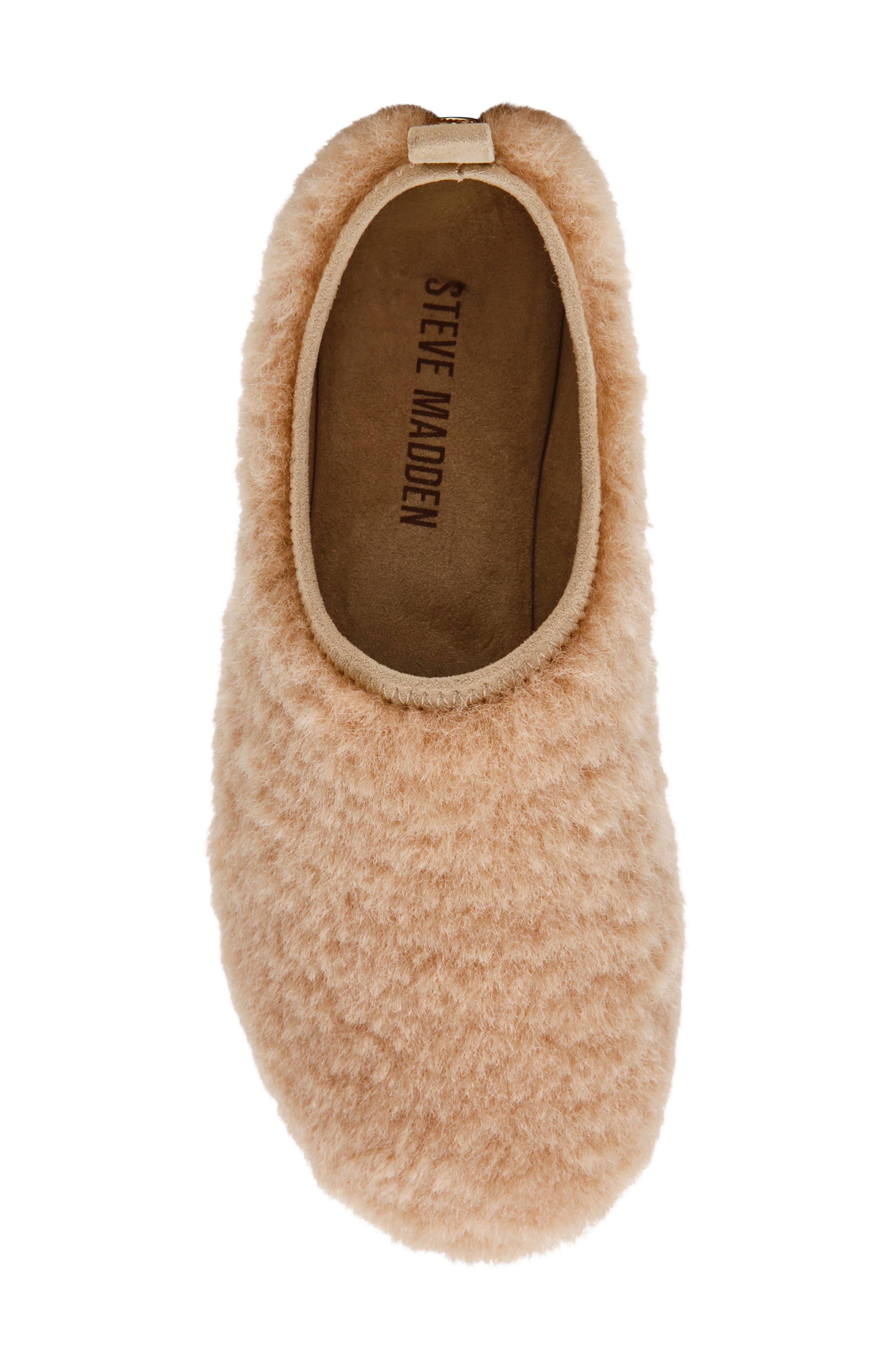 Steve Madden Mino Faux Fur Flat, Alternate, color, Tan Faux Fur
