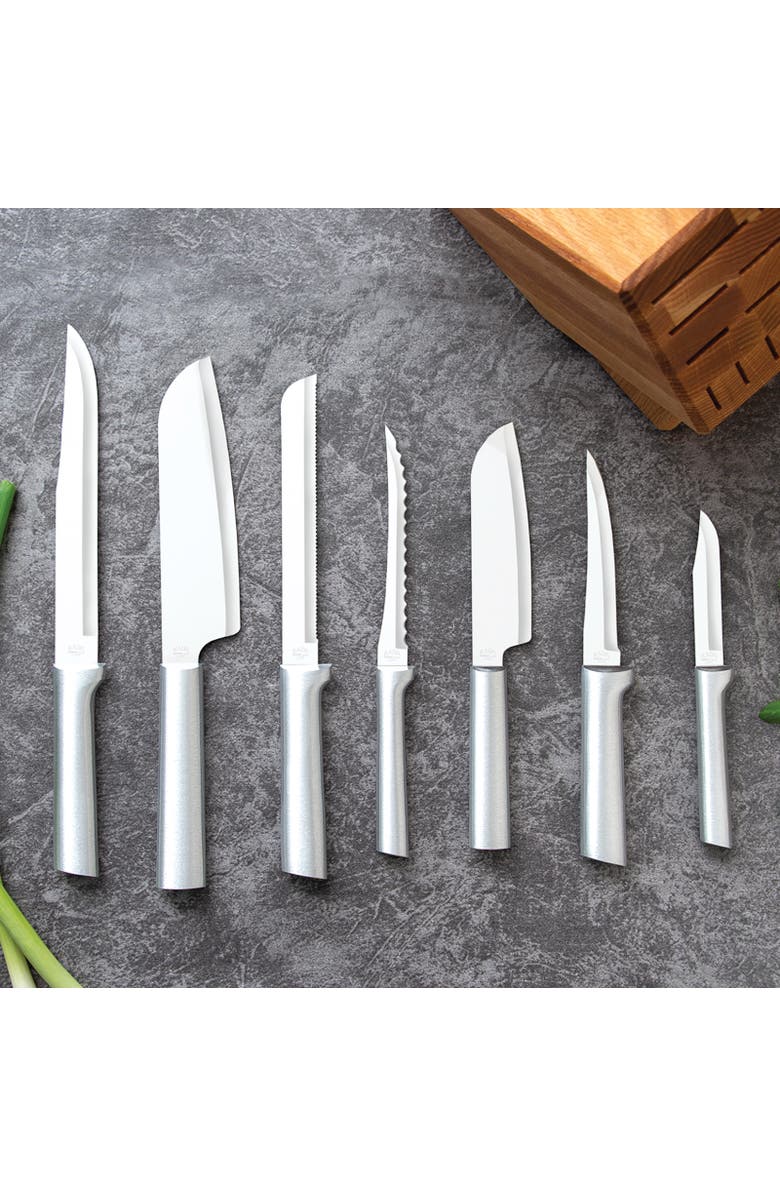 Rada Essential Oak 8 Piece Knife Block Set, Alternate, color, Silver