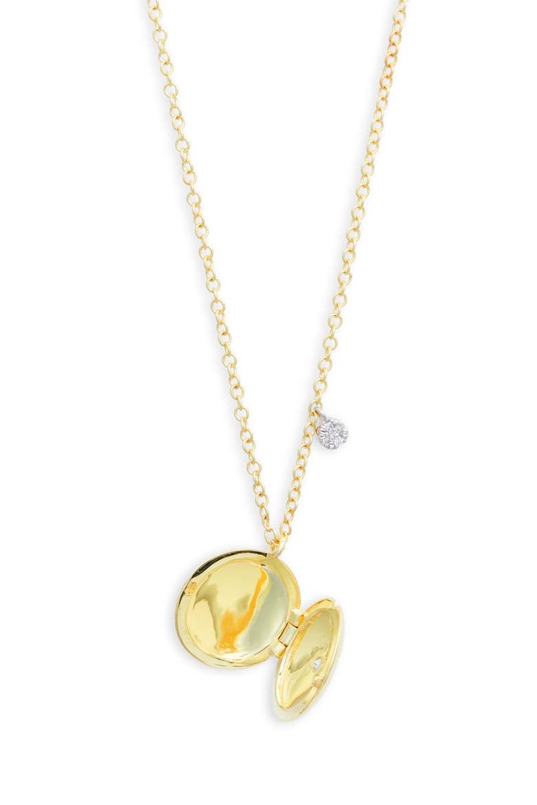 Diamond Starburst Locket Necklace, Alternate, color, TWO TONED YELLOW GOLD