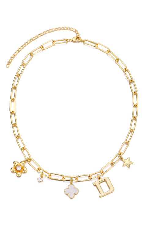 Initial Charm Pendant Necklace