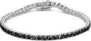 Haus of Brilliance Silver 8.0 Cttw Treated Black Diamond Classic Tennis Bracelet
