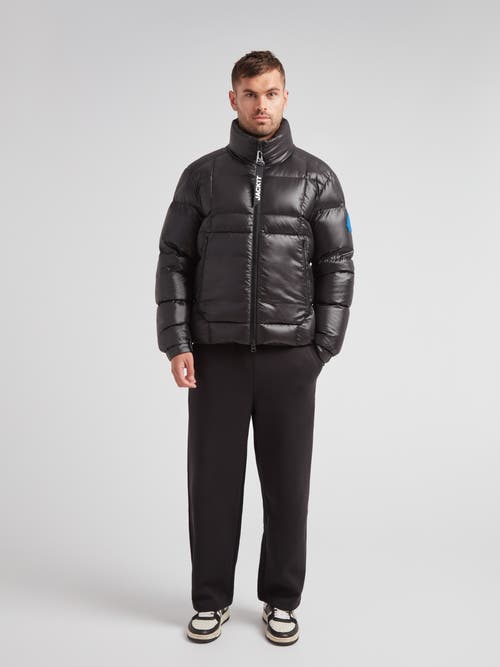 Jack1t Ez Boxed Funnel Neck Puffer Jacket In Black