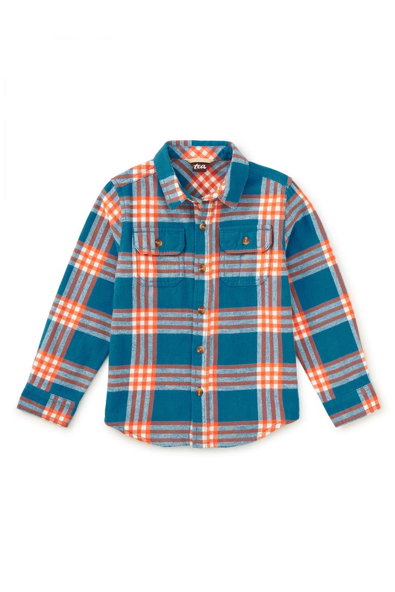 Flannel Button Up Shirt, Main, color, KORBP204