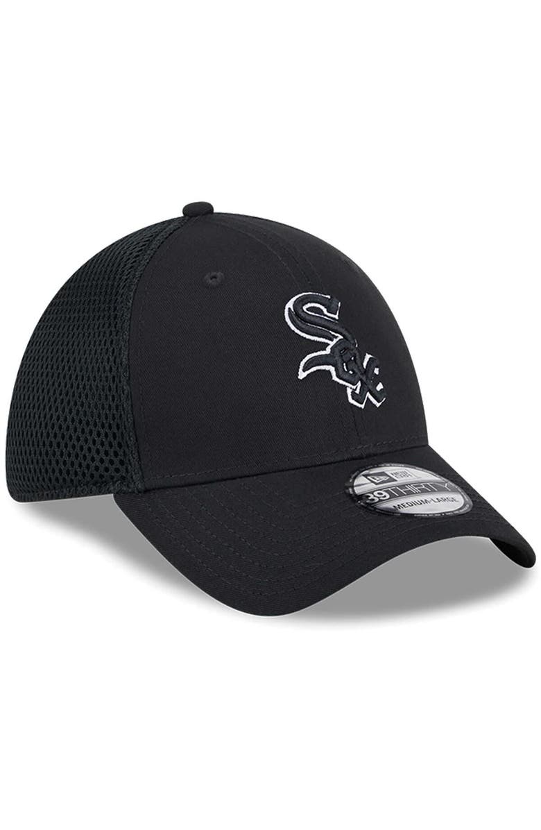 New Era Men's New Era Chicago White Sox Evergreen Black & White Neo 39THIRTY Flex Hat, Alternate, color, Black