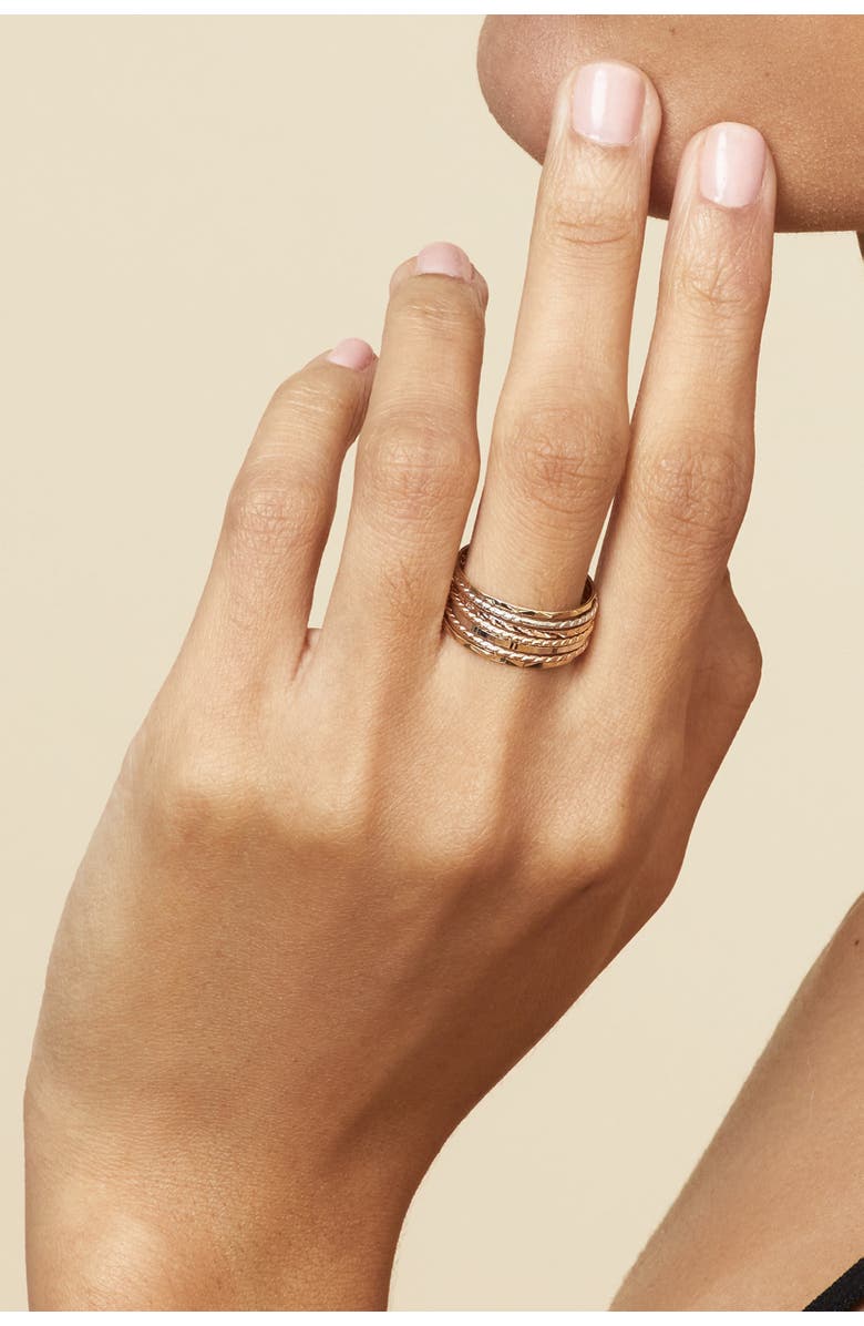 Oradina 14K Yellow Gold Power Stack Ring, Alternate, color, Yellow Gold