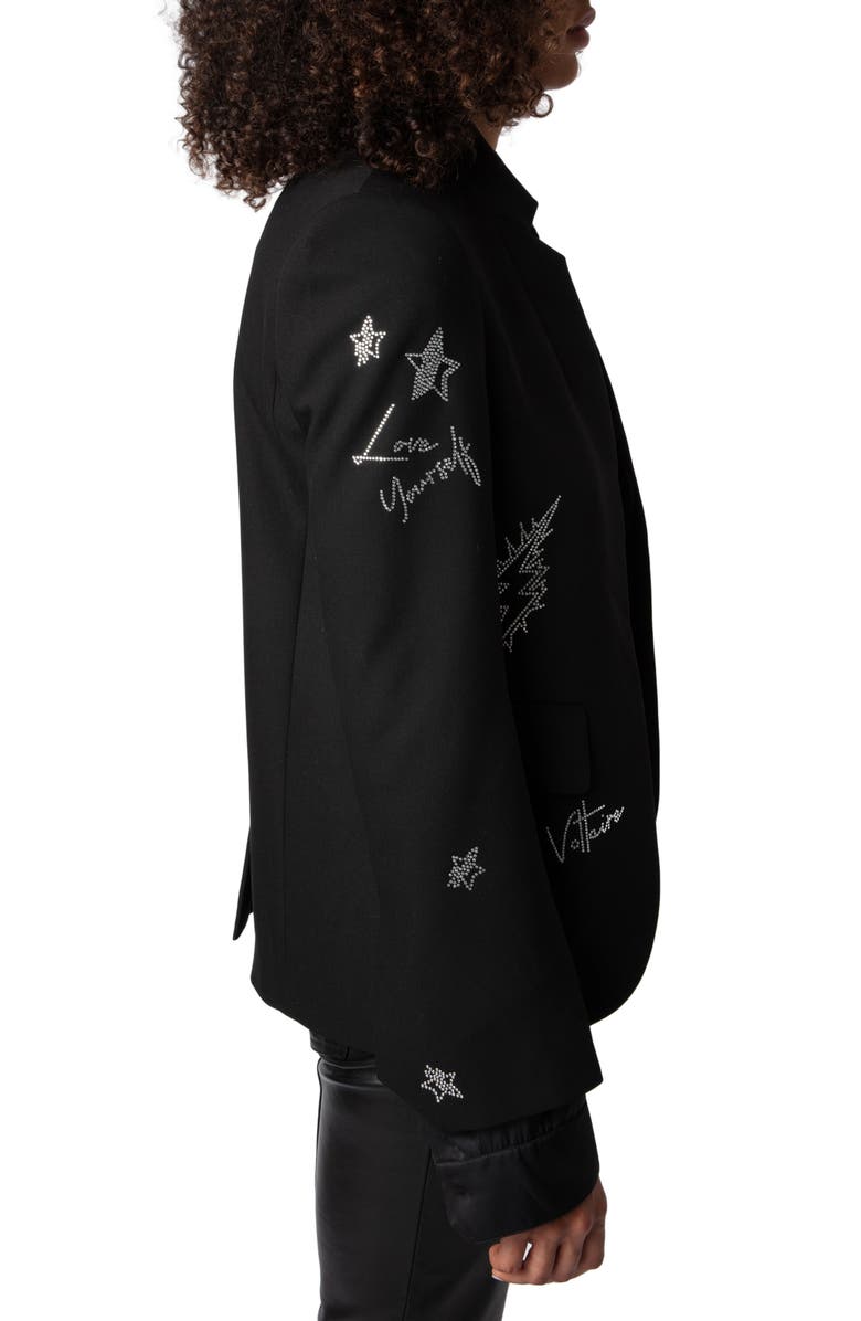 Zadig & Voltaire Very Strass Rhinestone Blazer, Alternate, color, 