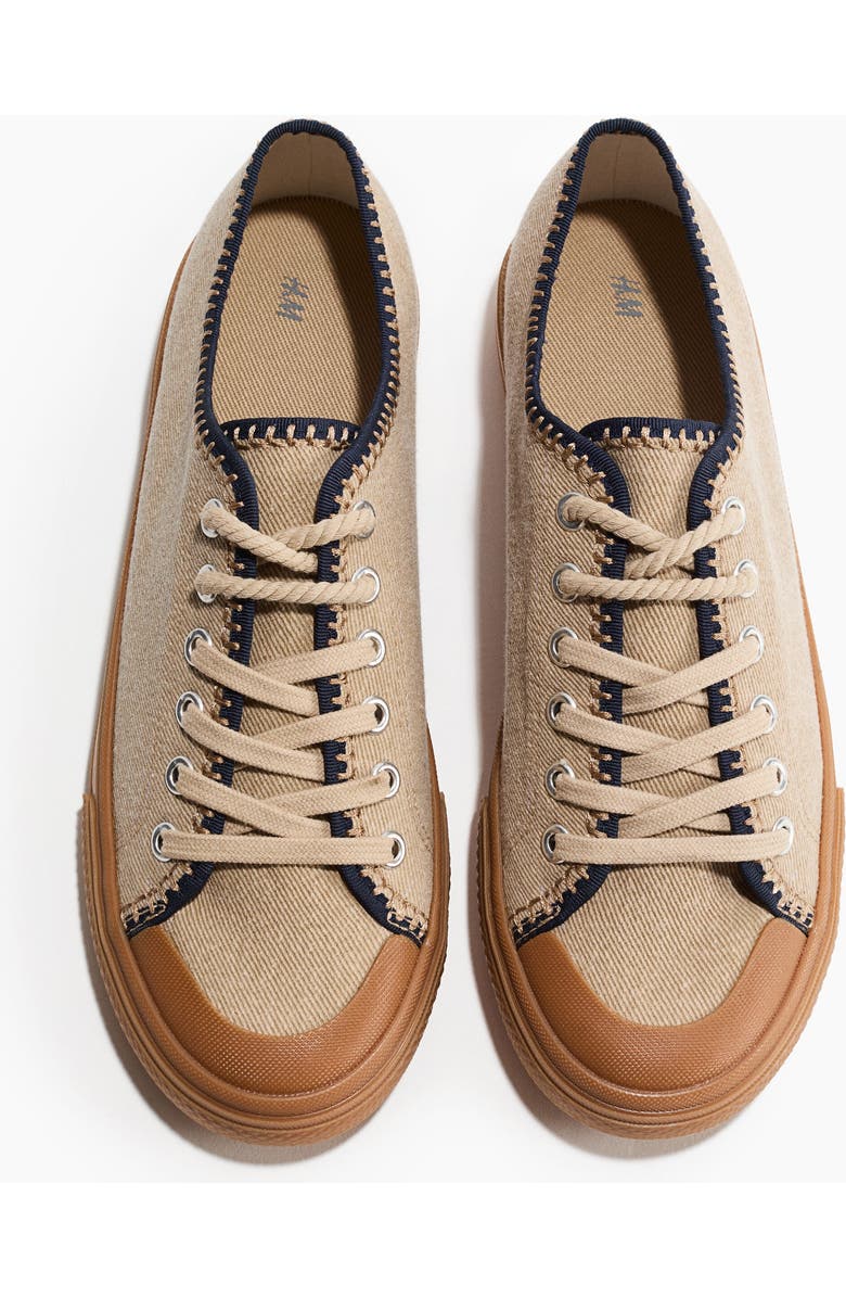 H&M Twill sneakers, Alternate, color, Beige