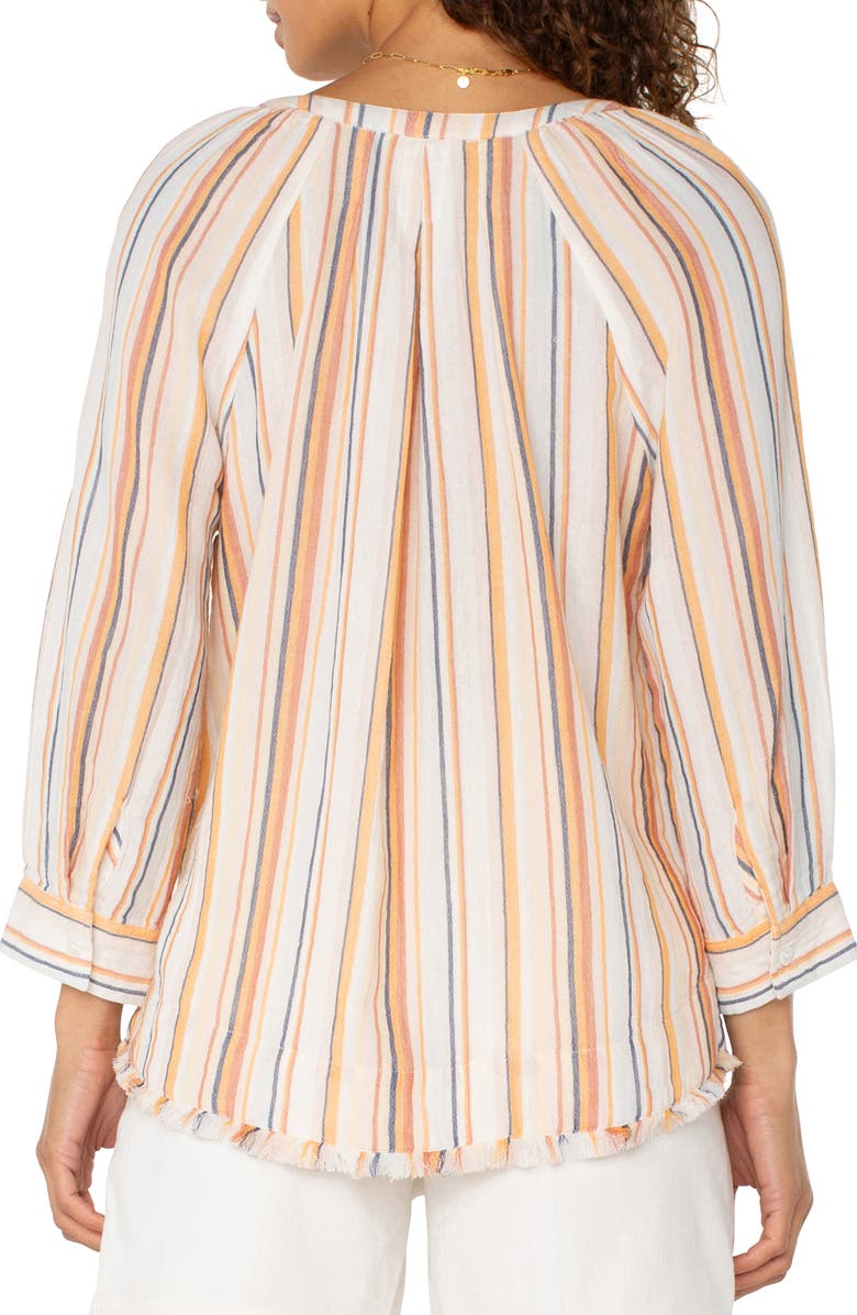 Liverpool Los Angeles Fray Hem Cotton Top, Alternate, color, 