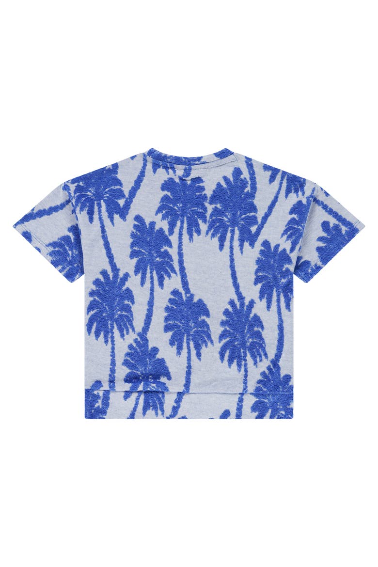 Terry Palm Tree Short Sleeve Sweat Top, Alternate, color, Royal