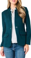 GIBSONLOOK Inverted Notch Collar Cotton Blend Knit Blazer