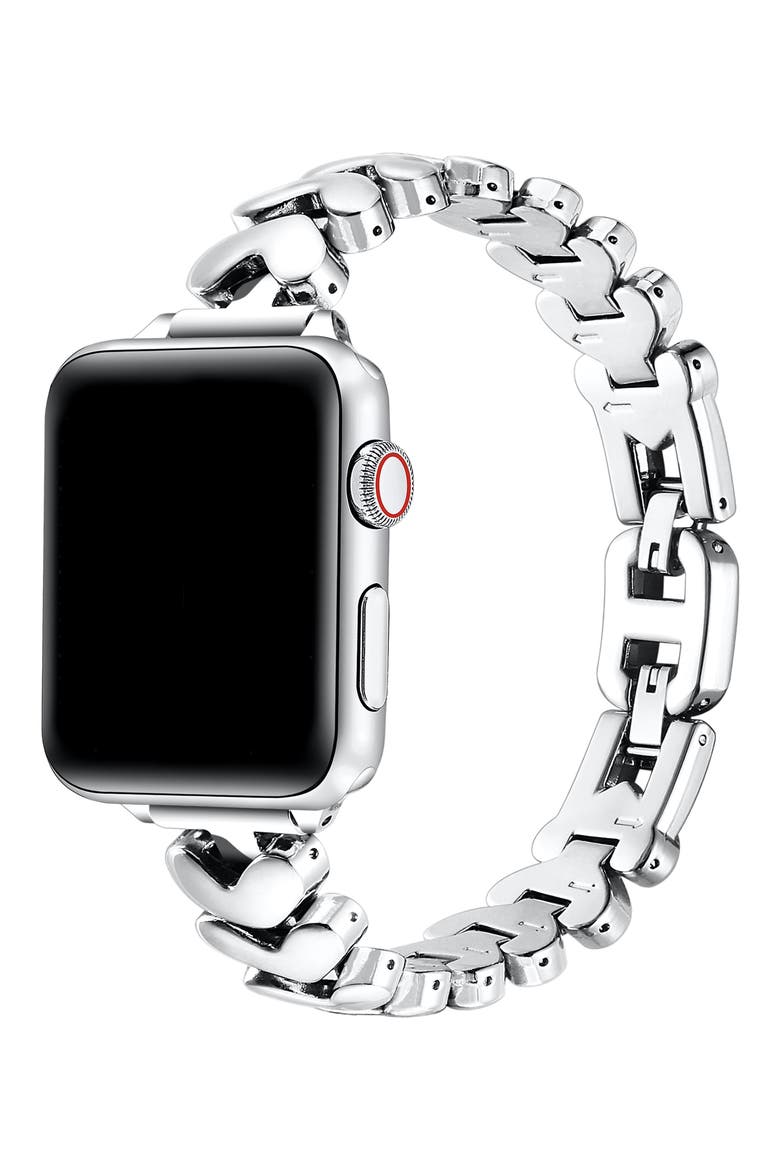 Archer Heart Bracelet Apple Watch® Watchband, Alternate, color, SILVER