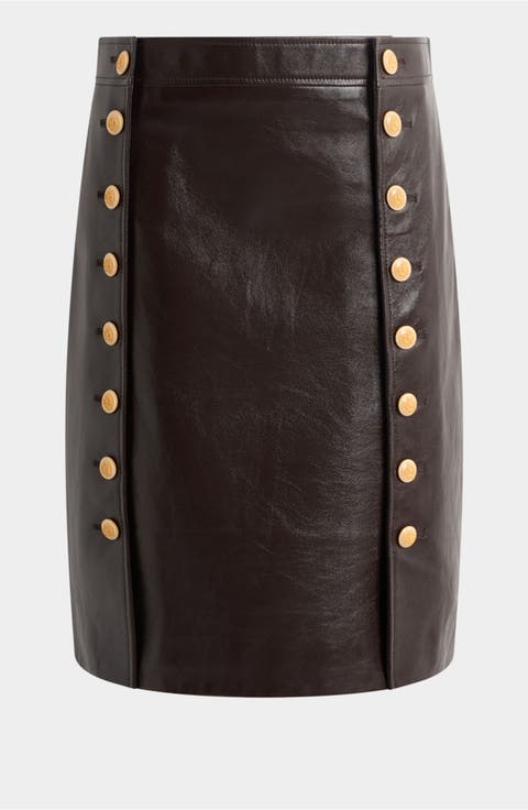 Midi Skirt in Leather