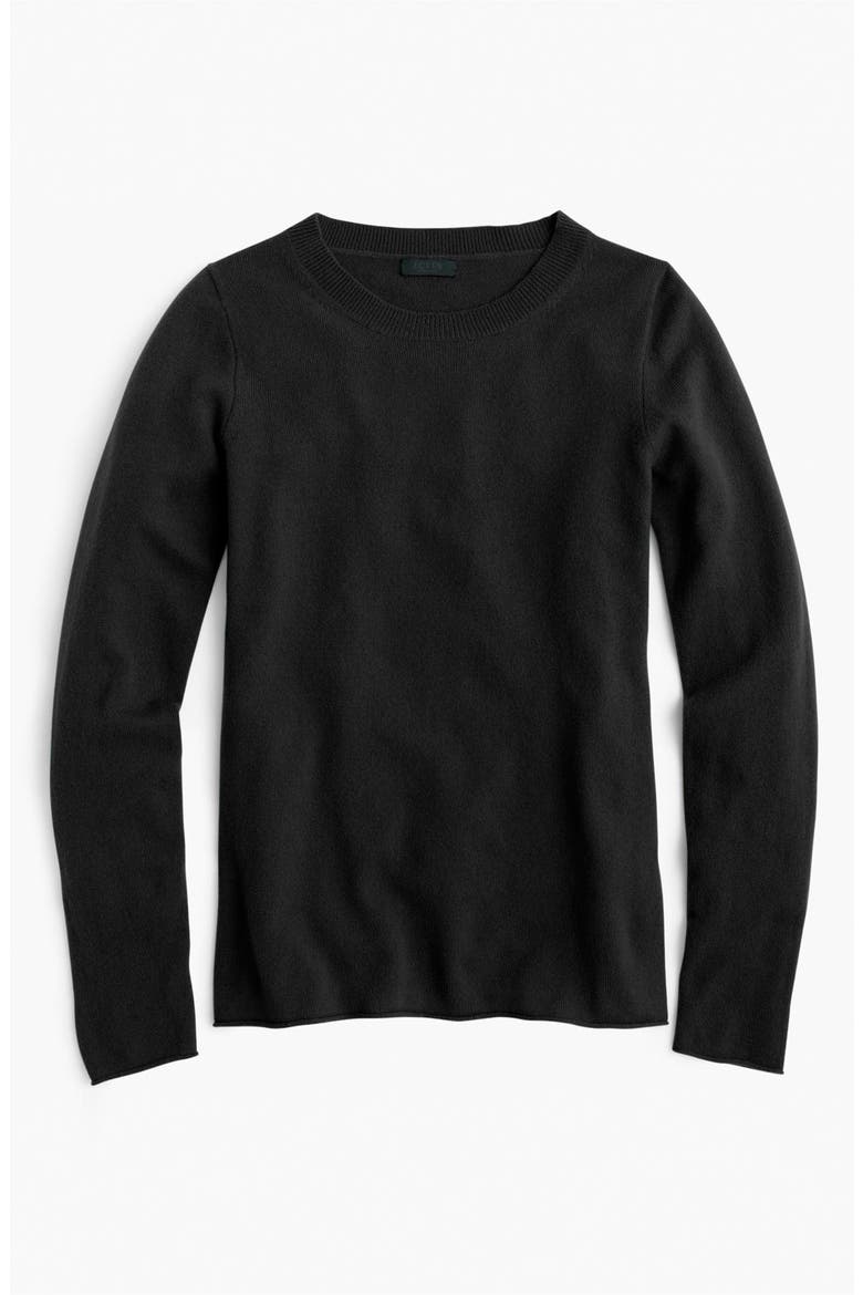 J.Crew Long Sleeve Italian Cashmere Sweater, Main, color, BLACK