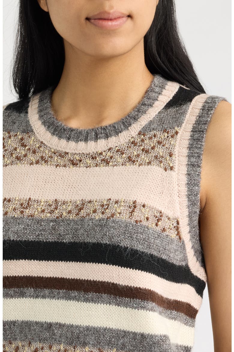 Multi Stripe Sweater Vest, Alternate, color, NATURAL MULTI