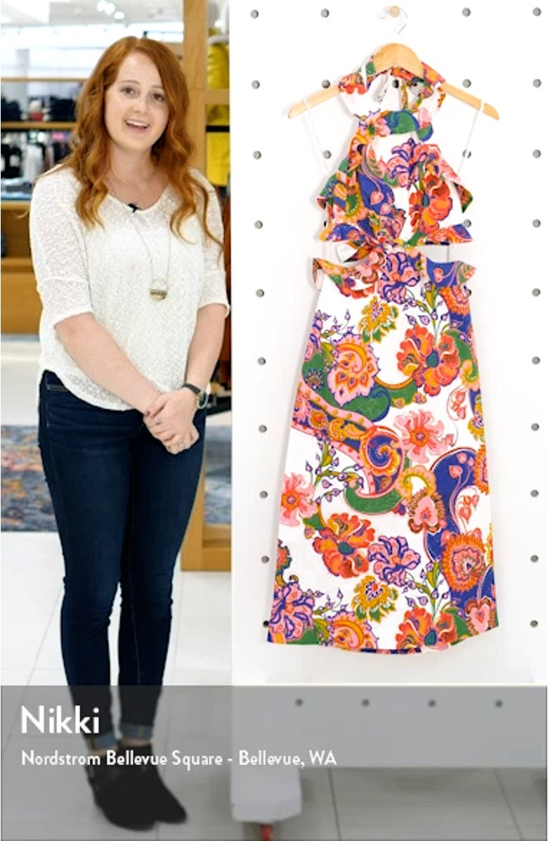 Lovestruck Floral Paisley Tie Back Midi Dress, sales video thumbnail