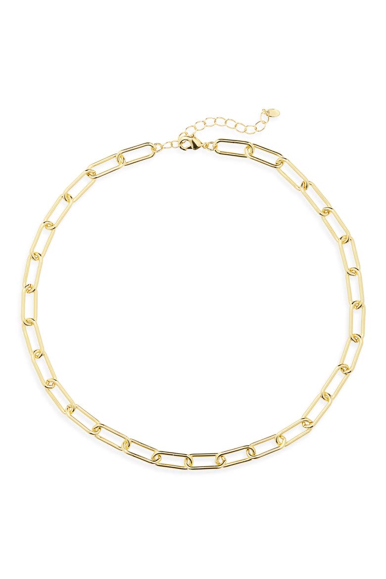 Oval Paperclip Chain Necklace, Main, color, GOLD