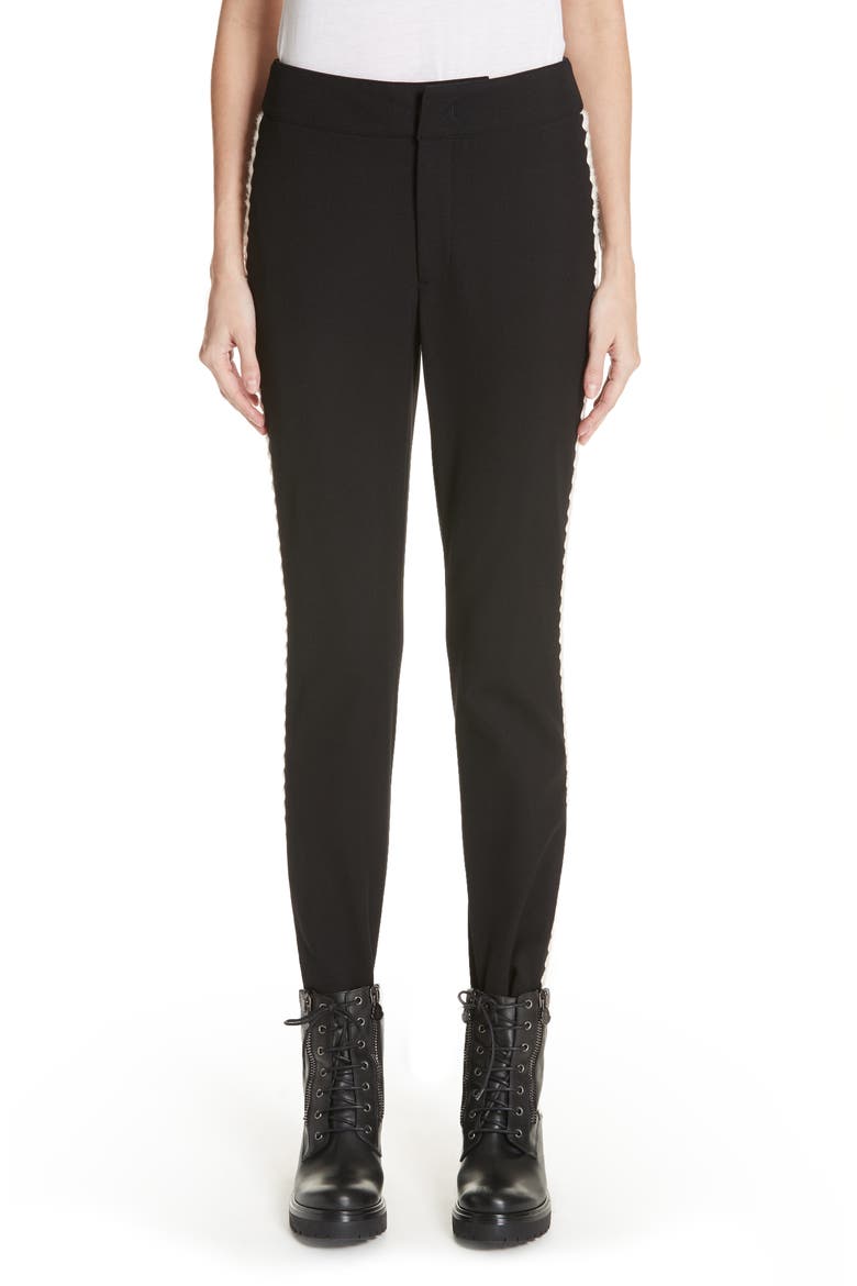 Embroidered Stirrup Ski Pants, Main, color, BLACK