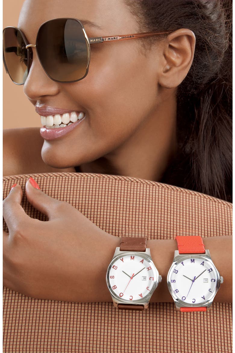 61mm Vintage Inspired Oversized Sunglasses, Alternate, color, BROWN/ PEACH
