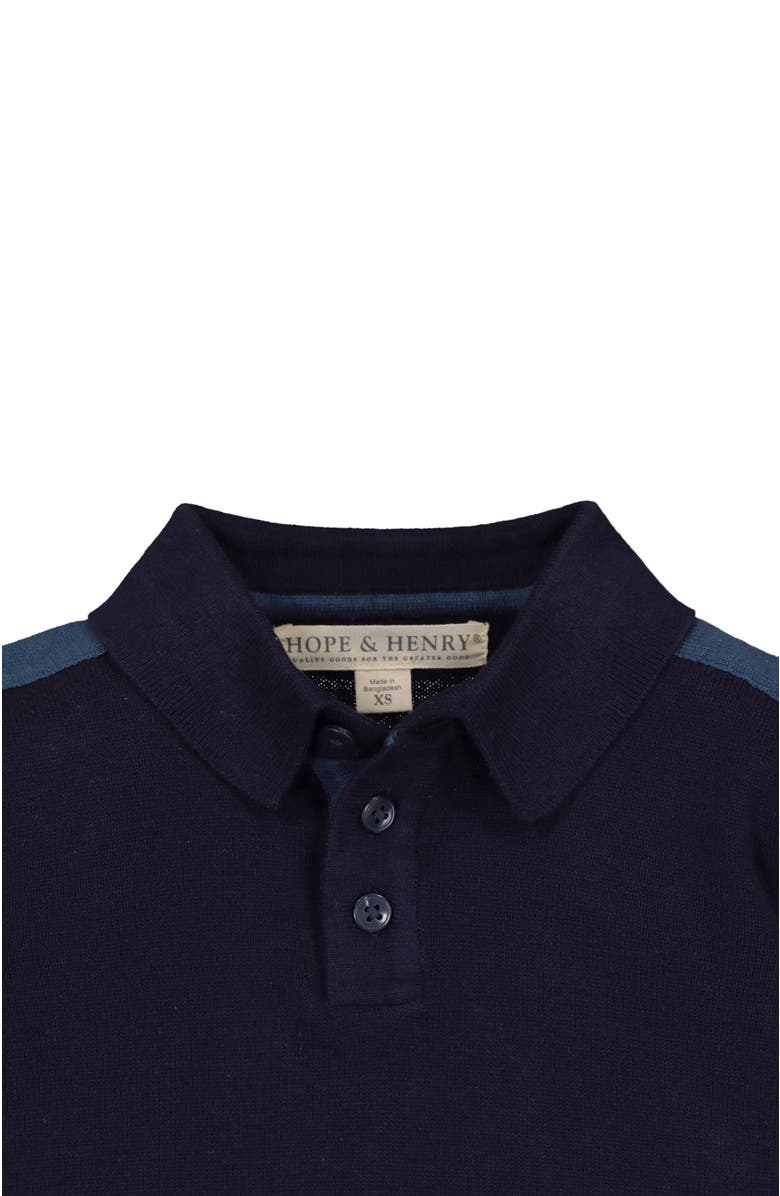 Hope & Henry Boys' Long Sleeve Sweater Polo, Kids, Alternate, color, Blue