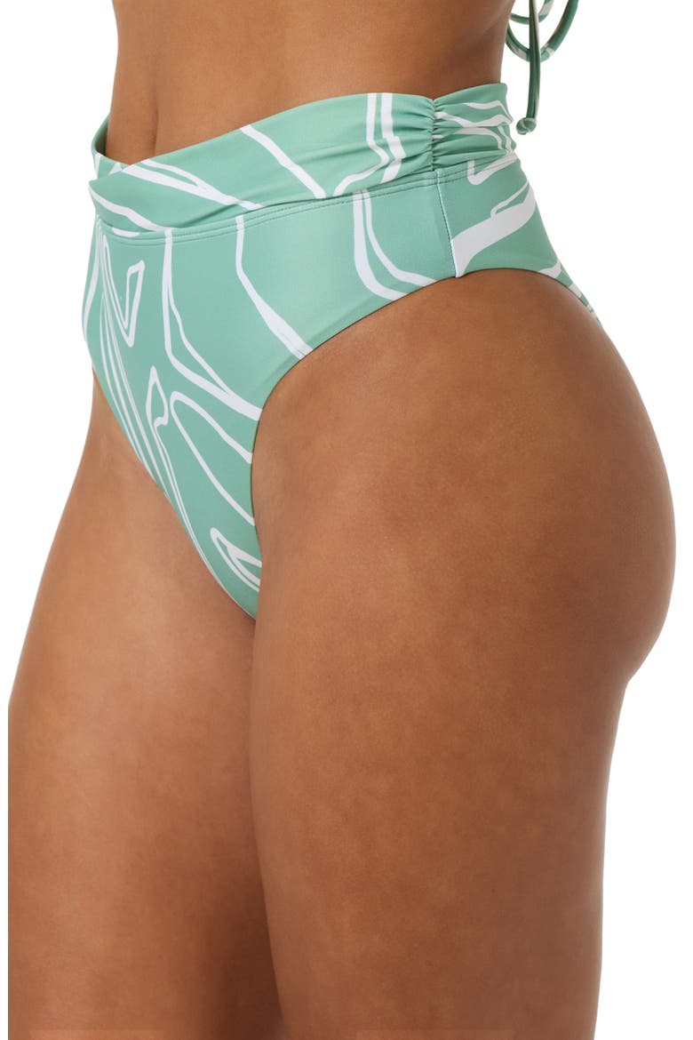 Ziggy Geo Stellan High Waist Bikini Bottoms, Alternate, color, GREEN