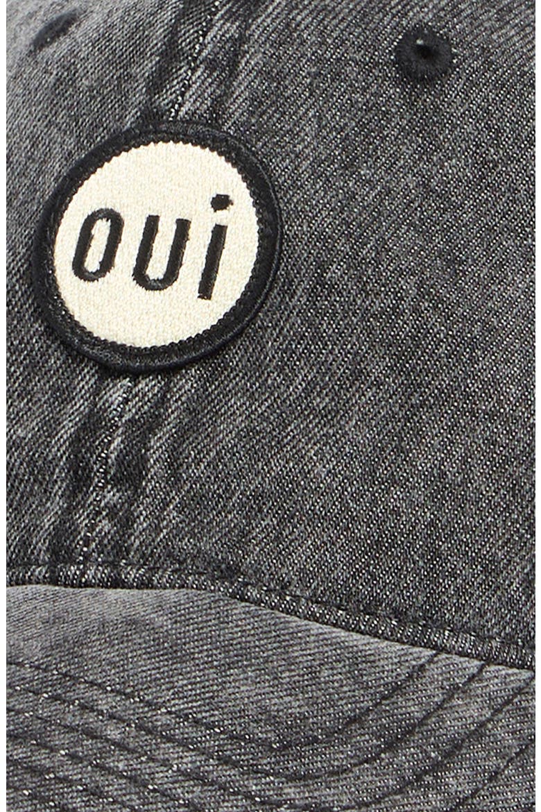 Oui Patch Denim Baseball Cap, Alternate, color, FADED BLACK W/ CREAM OUI PATCH