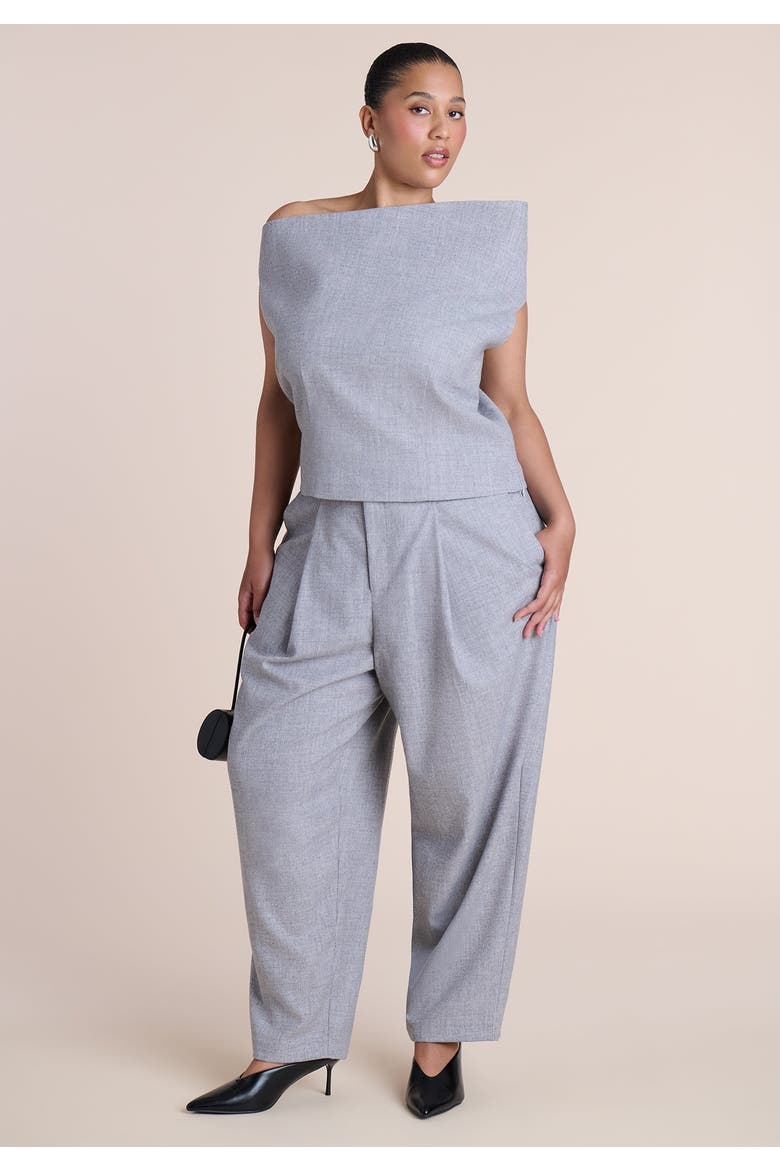 Wide Neck Suiting Top, Alternate, color, HEATHER GREY