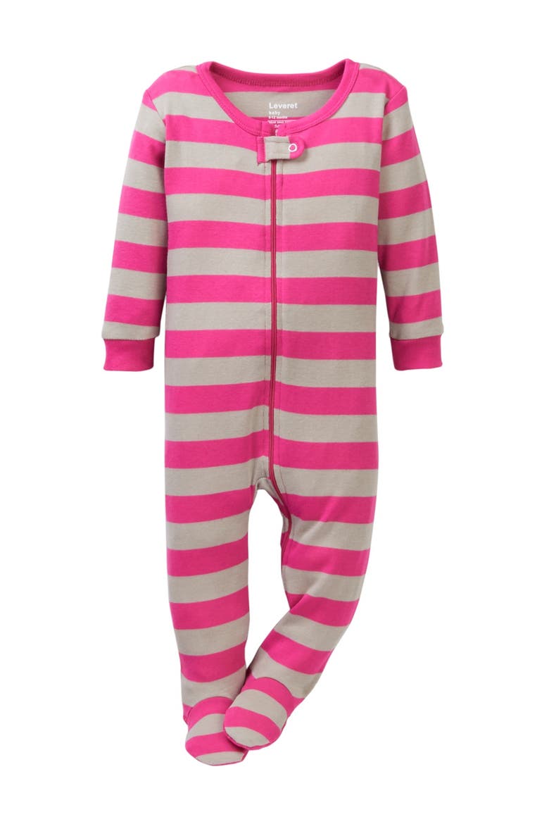 Footed Sleeper, Main, color, BERRY