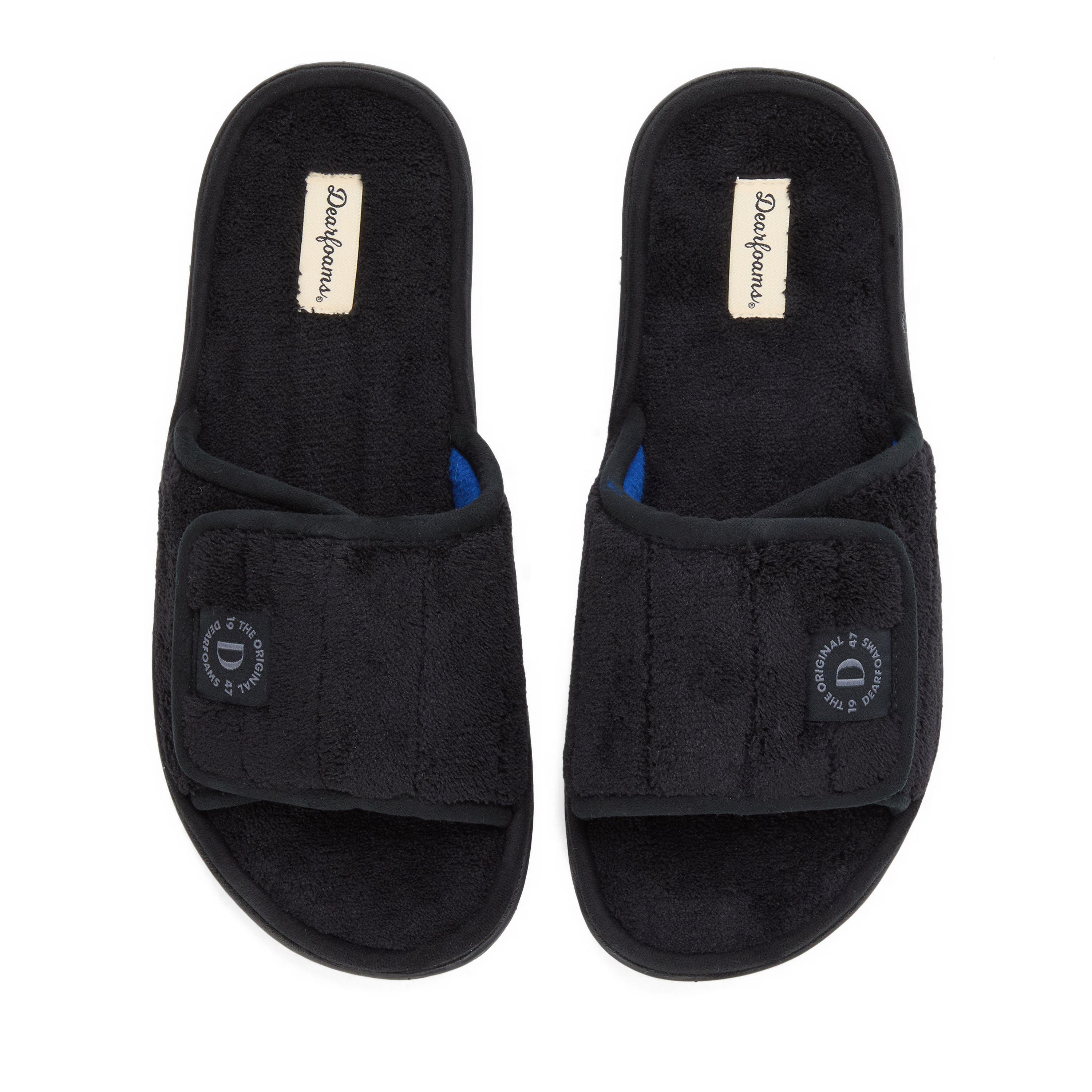 DEARFOAMS Collin Terry Adjustable Shower Slide Slipper, Alternate, color, Black