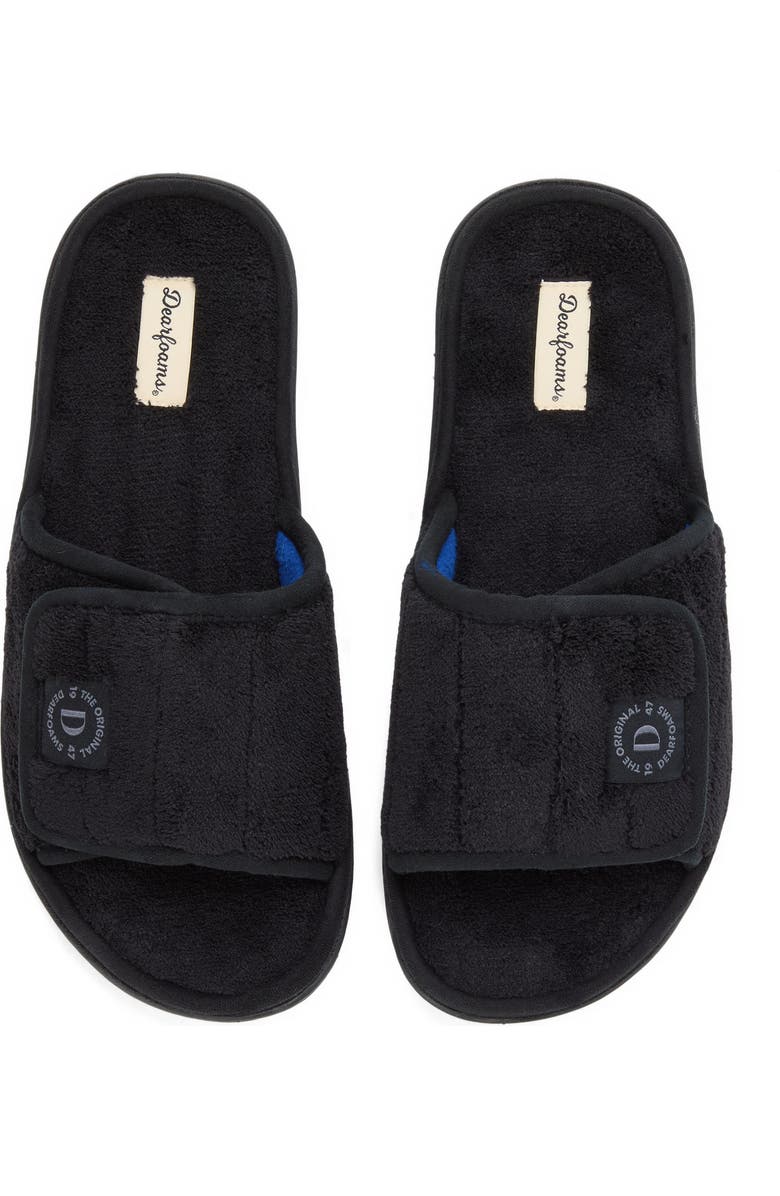 DEARFOAMS Collin Terry Adjustable Shower Slide Slipper, Alternate, color, Black