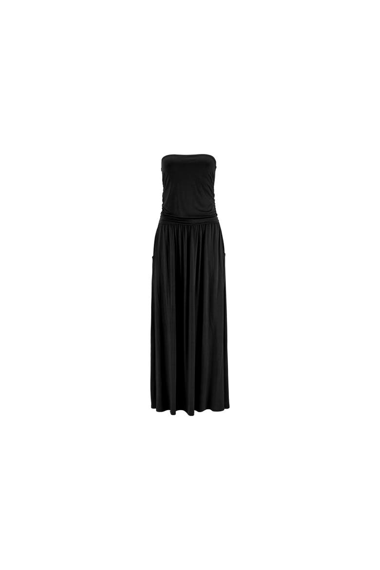 Bandeau Maxi Dress, Alternate, color, Black