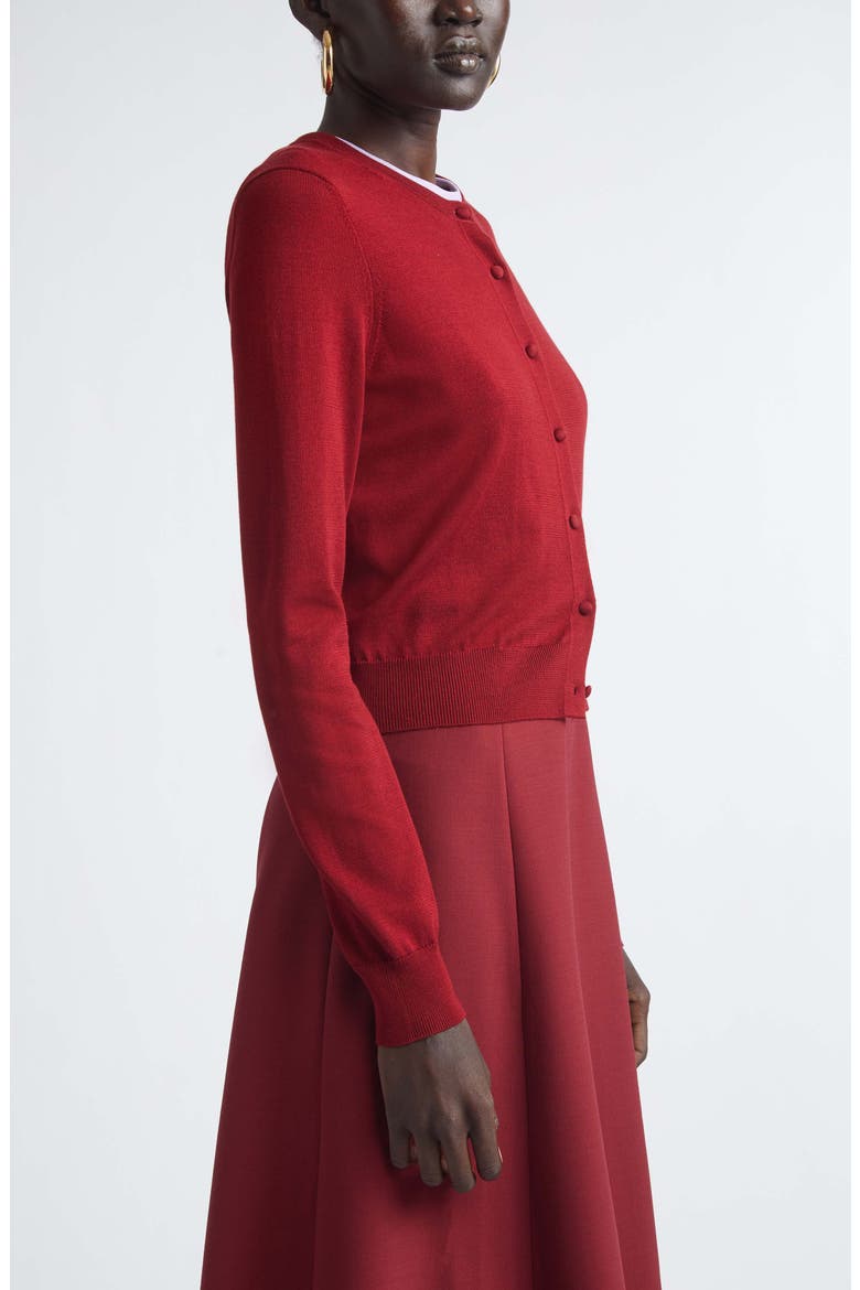 Silk & Cotton Cardigan, Alternate, color, RIOJA