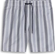 Bugatchi Cruz Diamond Stripe Print Swim Trunks