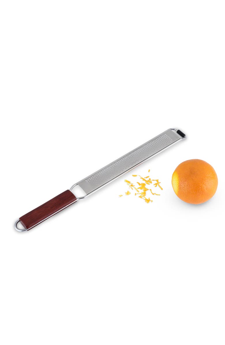 Viski Professional Citrus Grater with Acacia Wood, Alternate, color, Brown