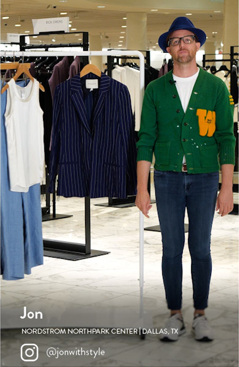 Metallic Stripe Back Belt Jacket, sales video thumbnail