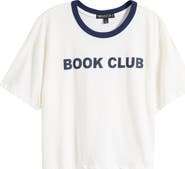 Vinyl Icons Book Club Crop Graphic Ringer T-Shirt