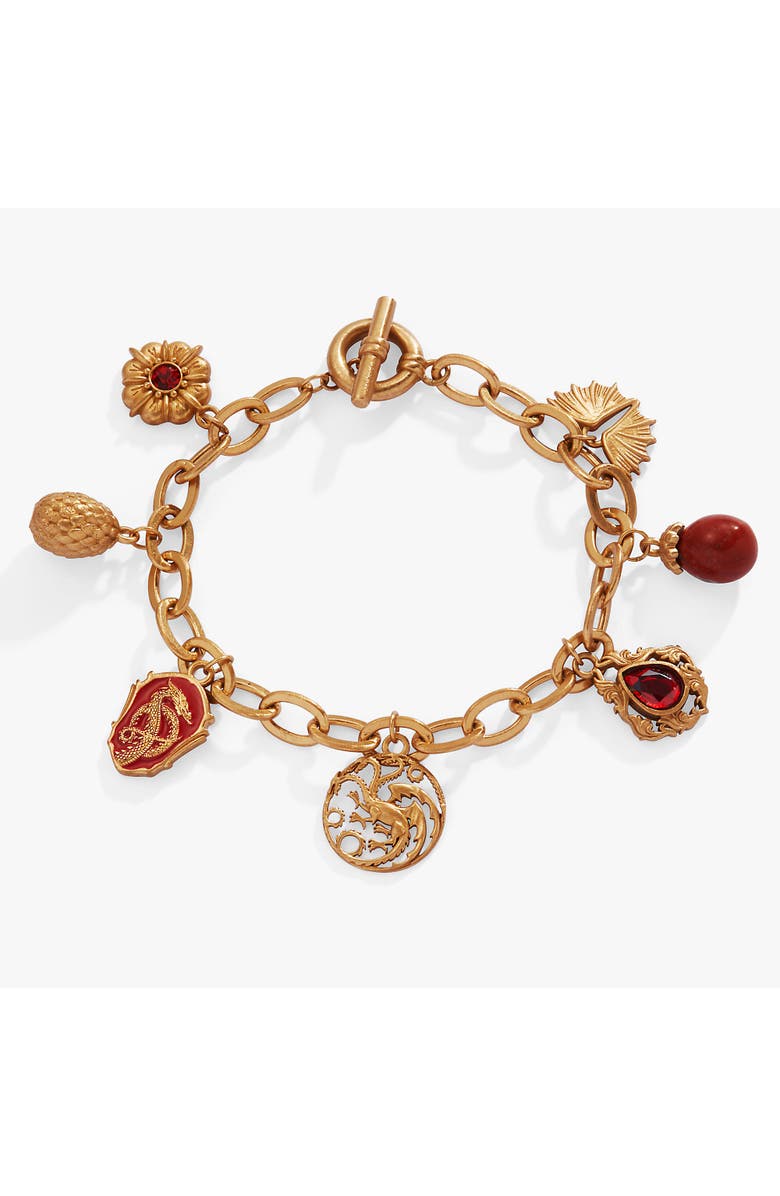 Alex and Ani HOUSE OF THE DRAGON Toggle Multi-Charm Bracelet, Main, color, Gold