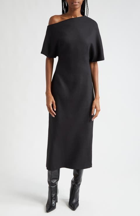 Sculptural One-Shoulder Maxi Dress