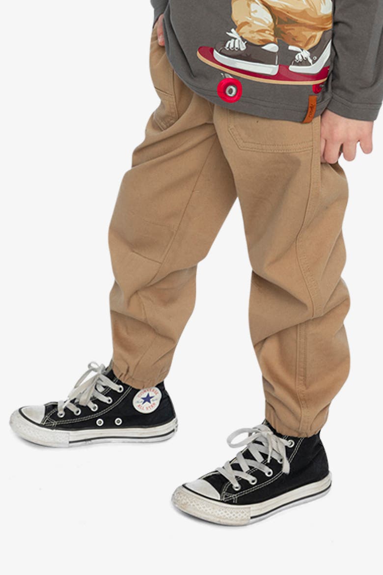 Stretch Canvas Jogger Pants with Patch Pockets, Alternate, color, Beige