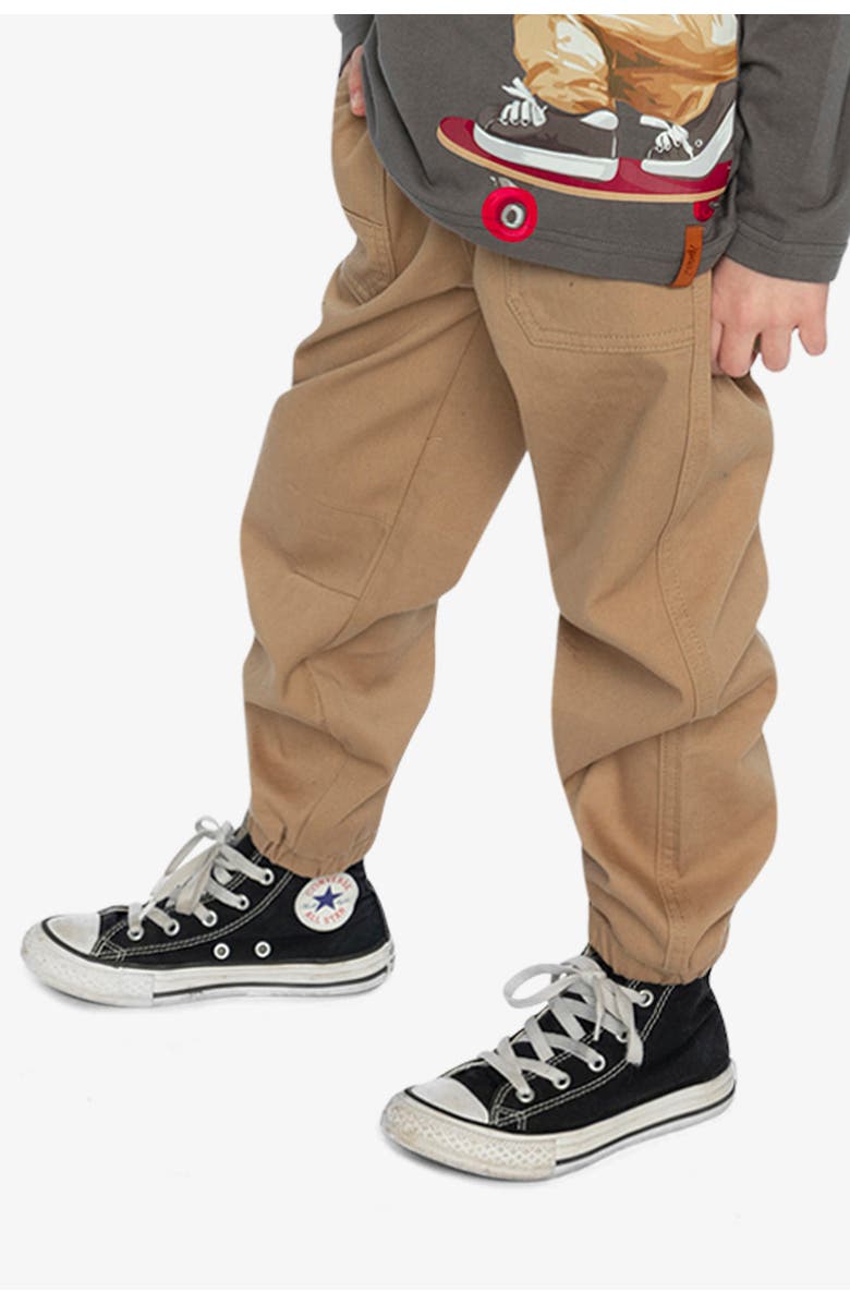 Deux par Deux Stretch Canvas Jogger Pants with Patch Pockets, Alternate, color, Beige