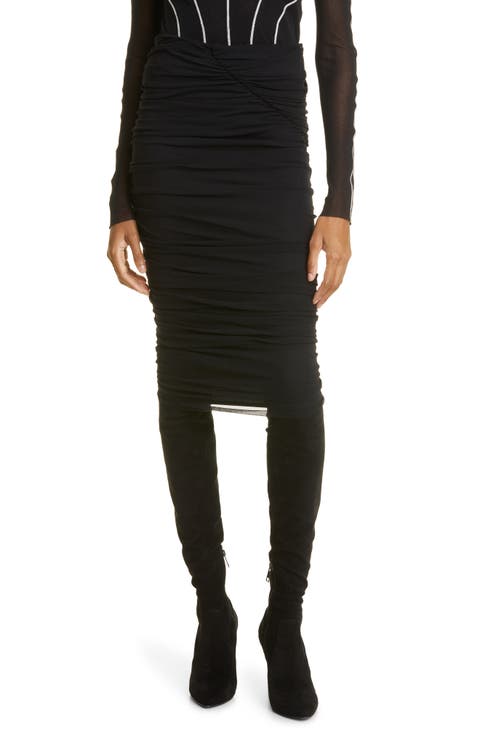 Gonna Ruched Mesh Pencil Skirt