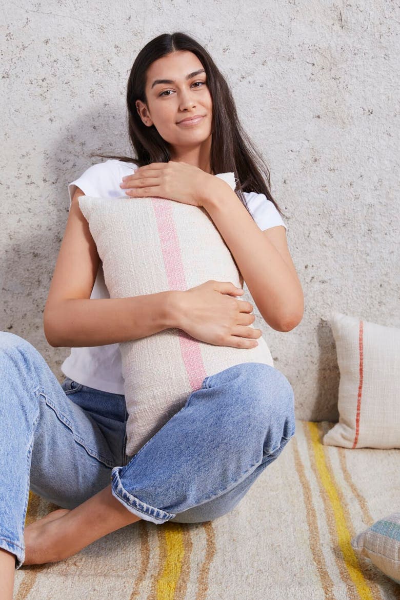 Linus Lumbar Pillow Cover, Alternate, color, Blossom
