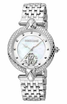Roberto Cavalli by Franck Muller Mother-of-Pearl Dial Bracelet Watch, 34mm