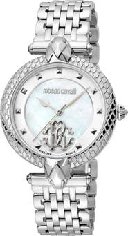 Roberto Cavalli by Franck Muller Mother-of-Pearl Dial Bracelet Watch, 34mm