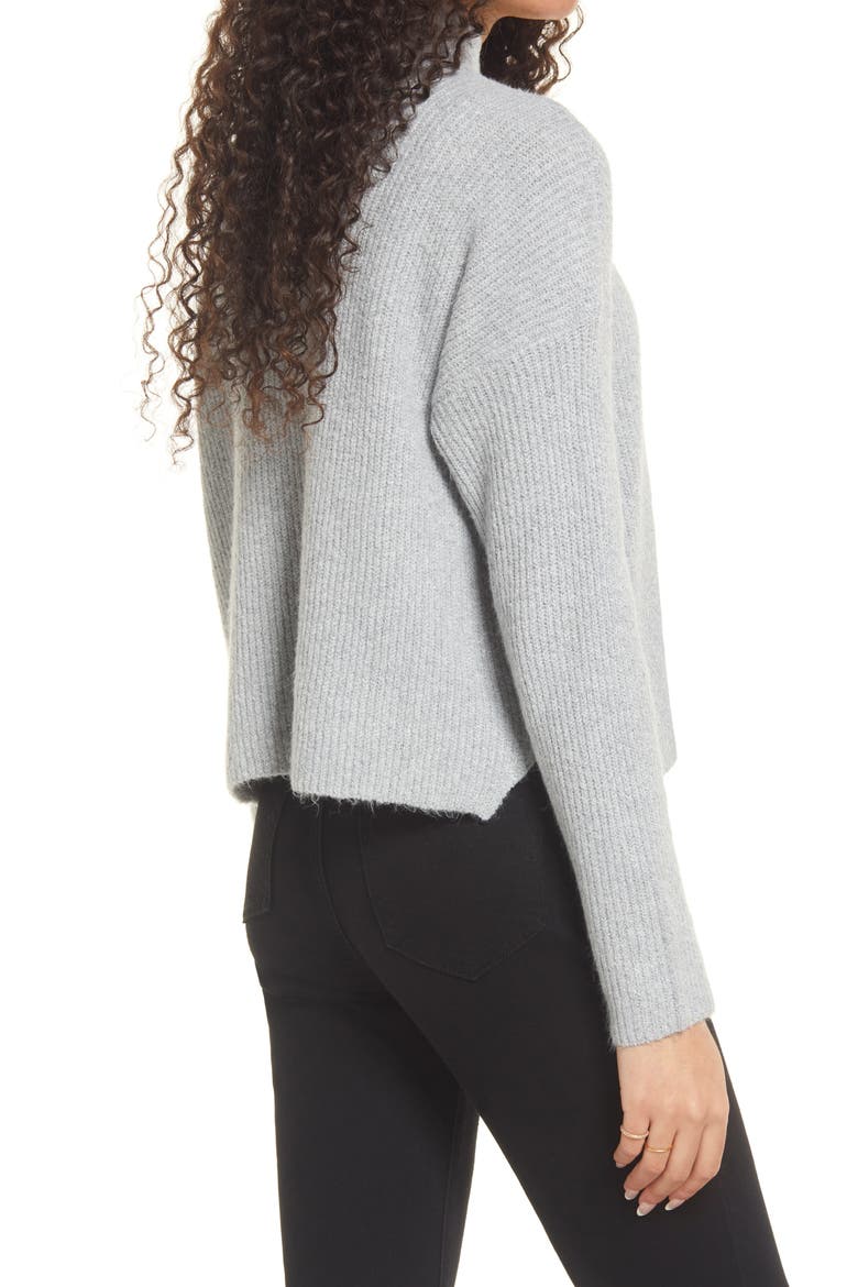 Mock Neck Sweater, Alternate, color, GREY HEATHER