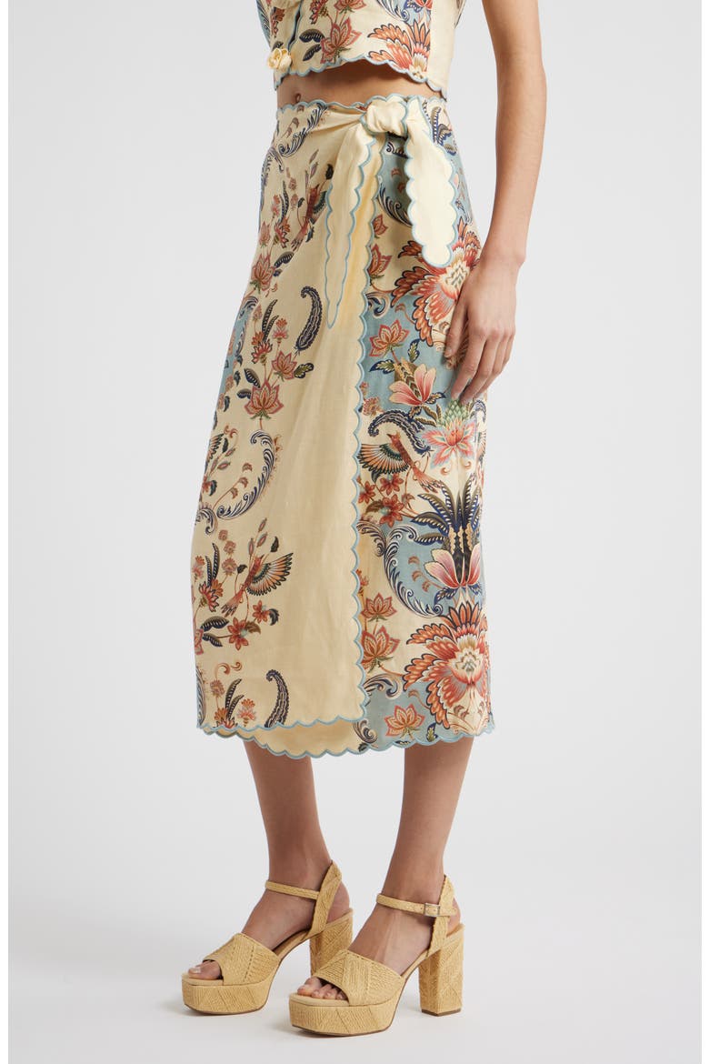 Boho Beauty Wrap Linen Maxi Skirt, Alternate, color, BOHO BEAUTY BUTTER